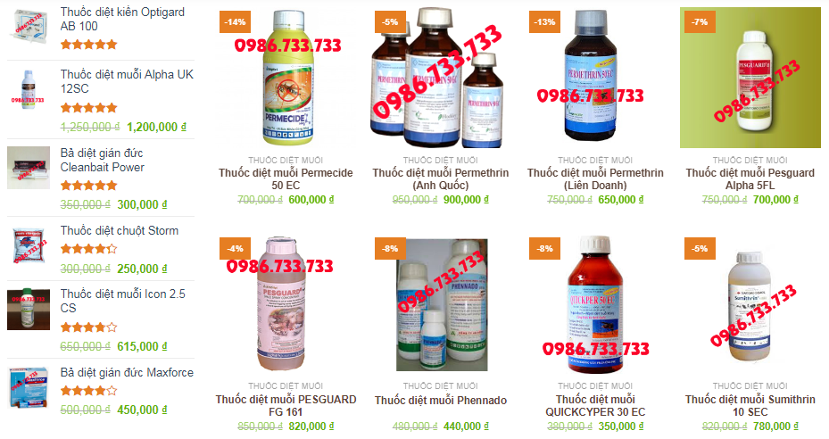 thuốc diệt côn trùng tại Bình Phước